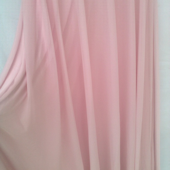 Formal Strapless Pink Sequin Full length Chiffon Gown Dress My Michelle Flowy - Picture 5 of 8